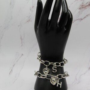 Paparazzi Initial S & H Bracelets with rhinestones